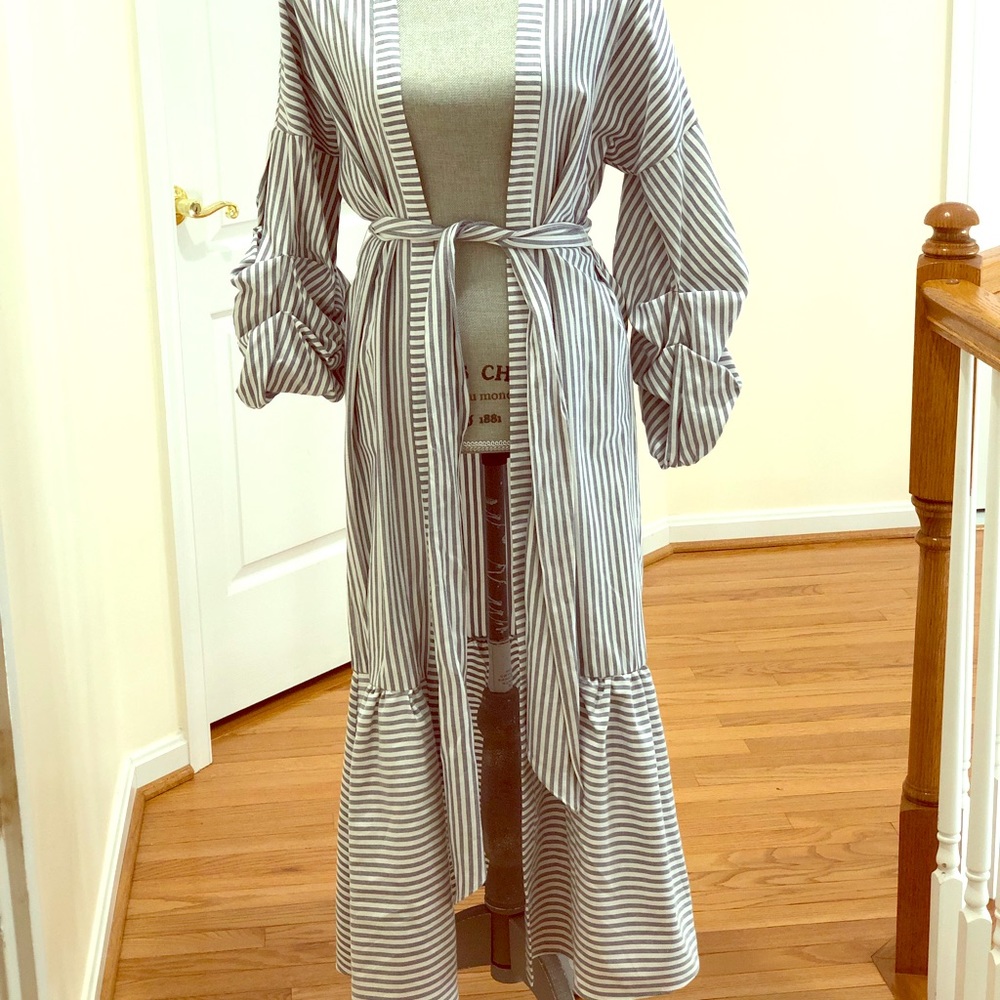 Striped cardigan bell sleeve (S)